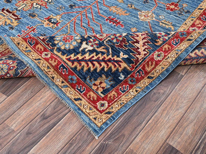 8'10" x 12'0" New Hand Knotted Blue Wool Rectangle Oriental Rug - MOA1022646