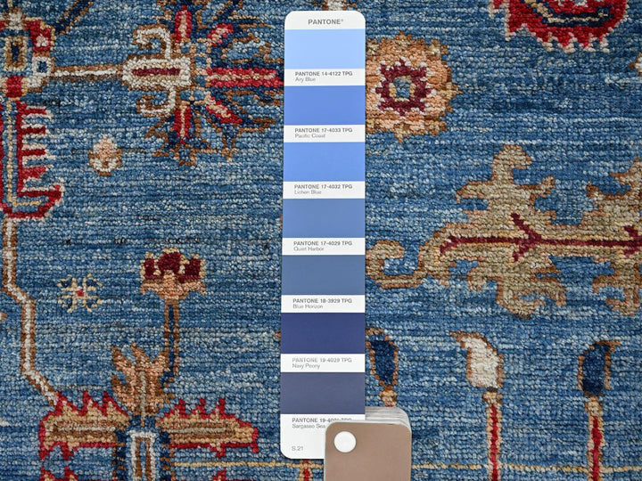 8'10" x 12'0" New Hand Knotted Blue Wool Rectangle Oriental Rug - MOA1022646