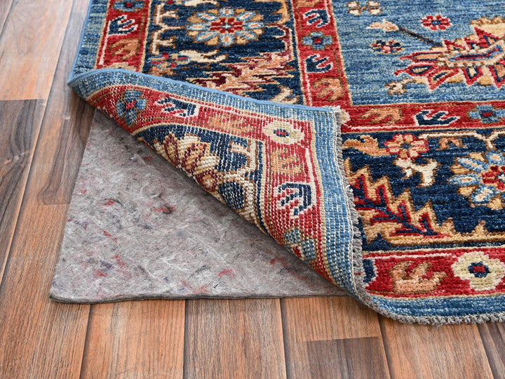 8'3" x 9'9" New Hand Knotted Blue Wool Rectangle Oriental Rug - MOA1022648
