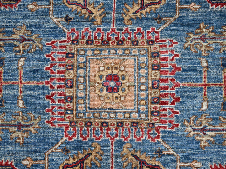 8'3" x 9'9" New Hand Knotted Blue Wool Rectangle Oriental Rug - MOA1022648