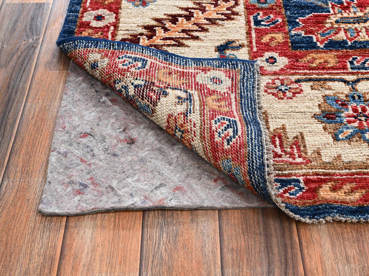 7'11" x 9'9" New Hand Knotted Blue Wool Rectangle Oriental Rug - MOA1022650
