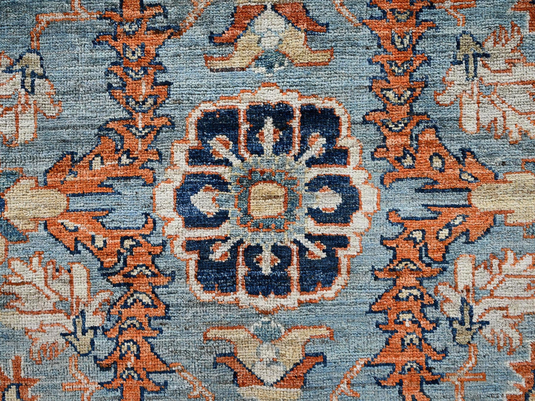 10'0" x 13'7" New Hand Knotted Blue Wool Rectangle Oriental Rug - MOA1022651