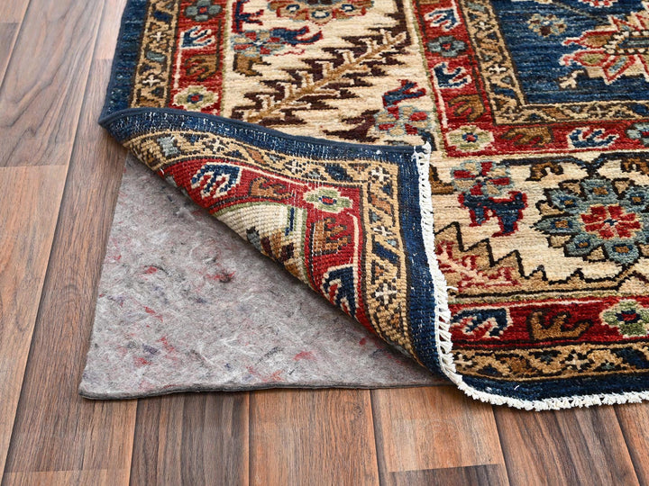 8'11" x 11'3" New Hand Knotted Blue Wool Rectangle Oriental Rug - MOA1022652
