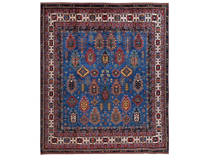 10'0" x 10'1" New Hand Knotted Blue Wool Square Oriental Rug - MOA1022659