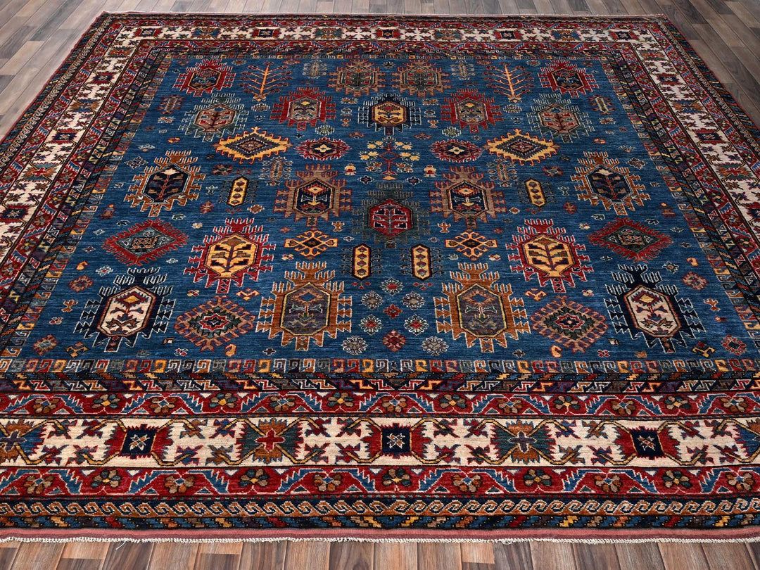 10'0" x 10'1" New Hand Knotted Blue Wool Square Oriental Rug - MOA1022659