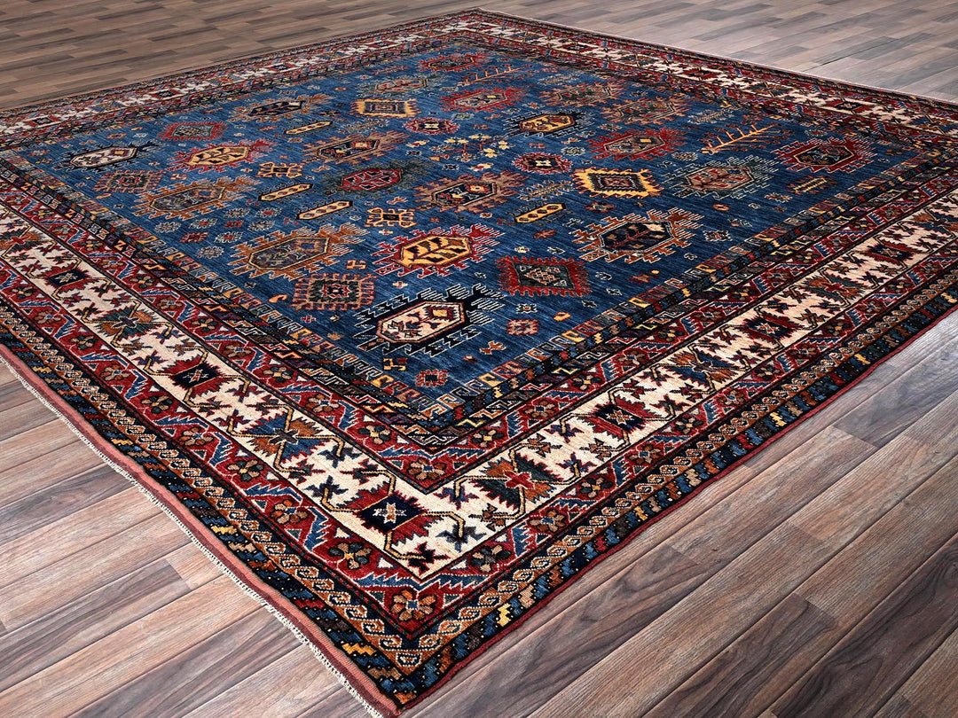 10'0" x 10'1" New Hand Knotted Blue Wool Square Oriental Rug - MOA1022659
