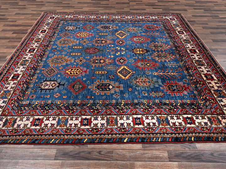 10'0" x 10'1" New Hand Knotted Blue Wool Square Oriental Rug - MOA1022659