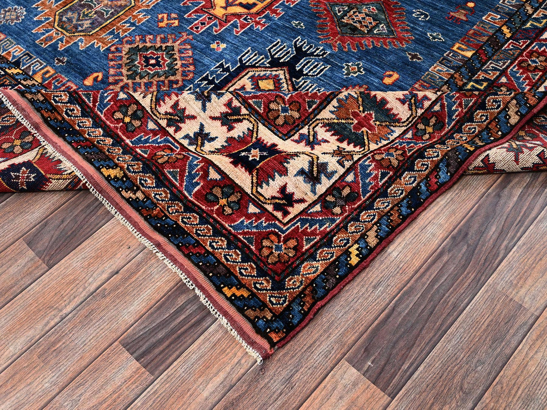 10'0" x 10'1" New Hand Knotted Blue Wool Square Oriental Rug - MOA1022659