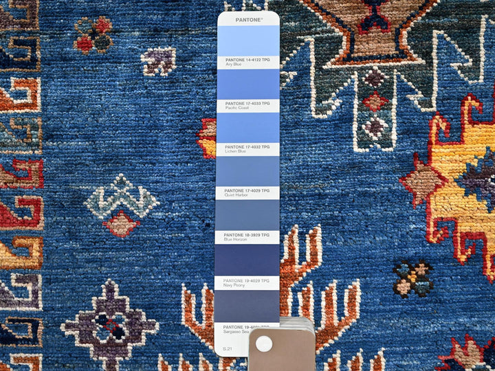 10'0" x 10'1" New Hand Knotted Blue Wool Square Oriental Rug - MOA1022659