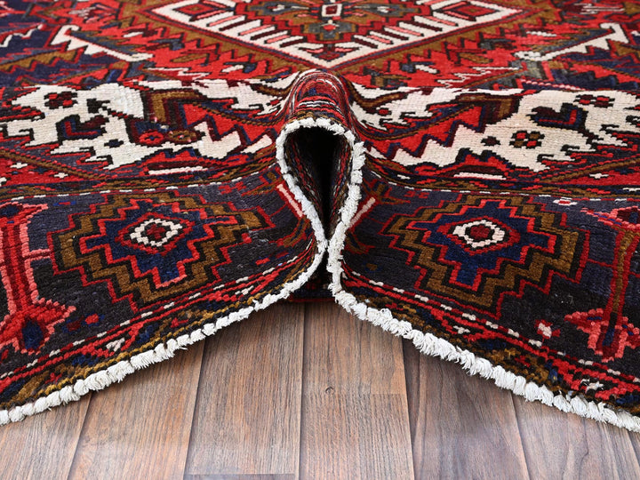 7'9" x 10'4" Vintage Hand Knotted Red Wool Rectangle Oriental Rug - MOA102265