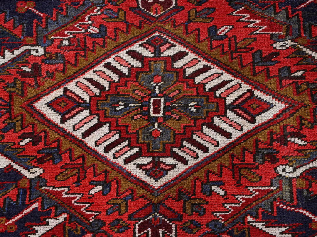 7'9" x 10'4" Vintage Hand Knotted Red Wool Rectangle Oriental Rug - MOA102265