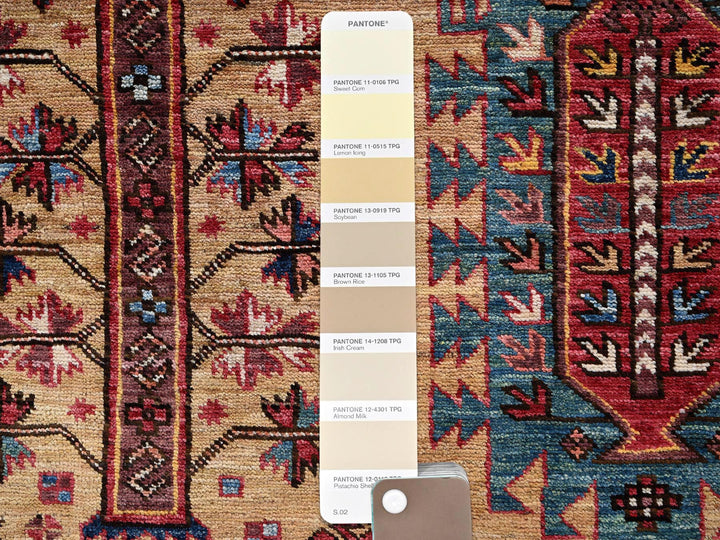 9'3" x 12'3" New Hand Knotted Yellow Wool Rectangle Oriental Rug - MOA1022660