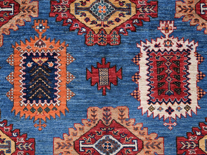 9'0" x 11'8" New Hand Knotted Blue Wool Rectangle Oriental Rug - MOA1022662