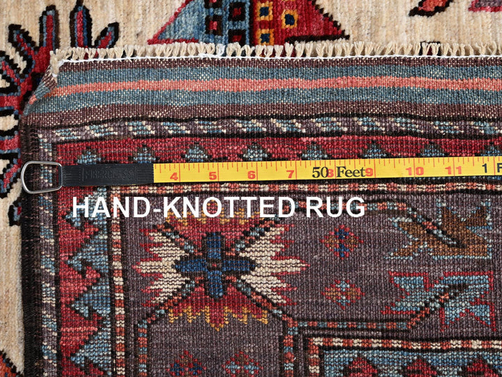 5'2" x 6'4" New Hand Knotted Ivory Wool Rectangle Oriental Rug - MOA1022663