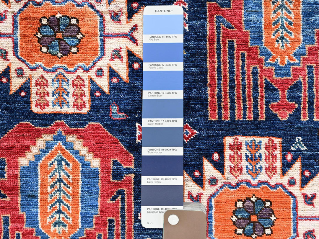4'11" x 6'4" New Hand Knotted Blue Wool Rectangle Oriental Rug - MOA1022664