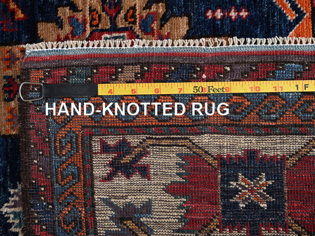 4'11" x 6'4" New Hand Knotted Blue Wool Rectangle Oriental Rug - MOA1022664