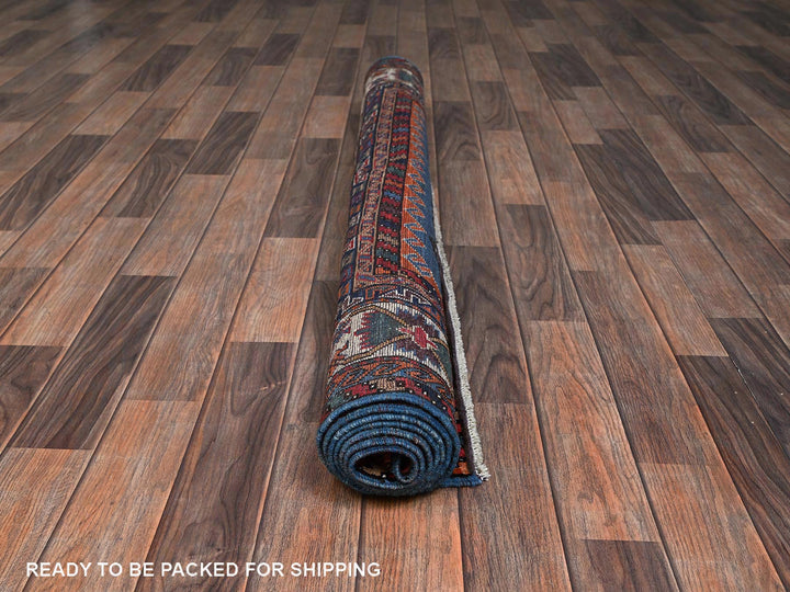 5'1" x 6'7" New Hand Knotted Blue Wool Rectangle Oriental Rug - MOA1022665