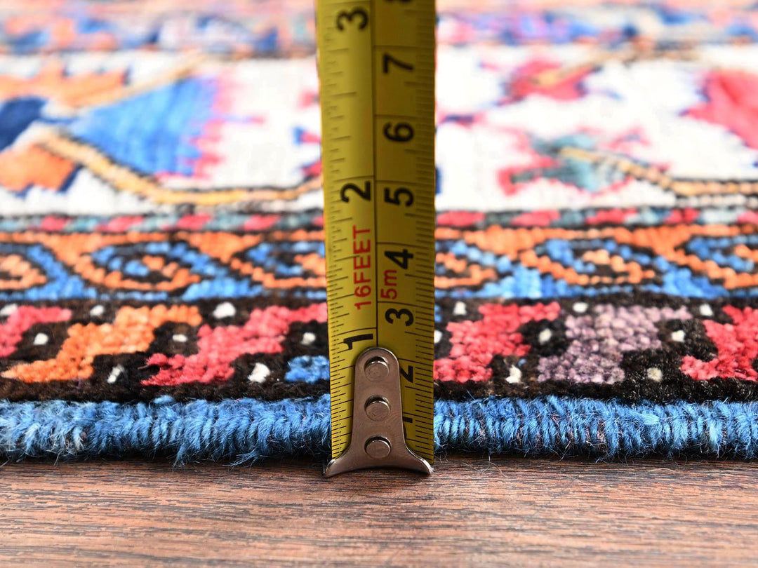 5'1" x 6'7" New Hand Knotted Blue Wool Rectangle Oriental Rug - MOA1022665