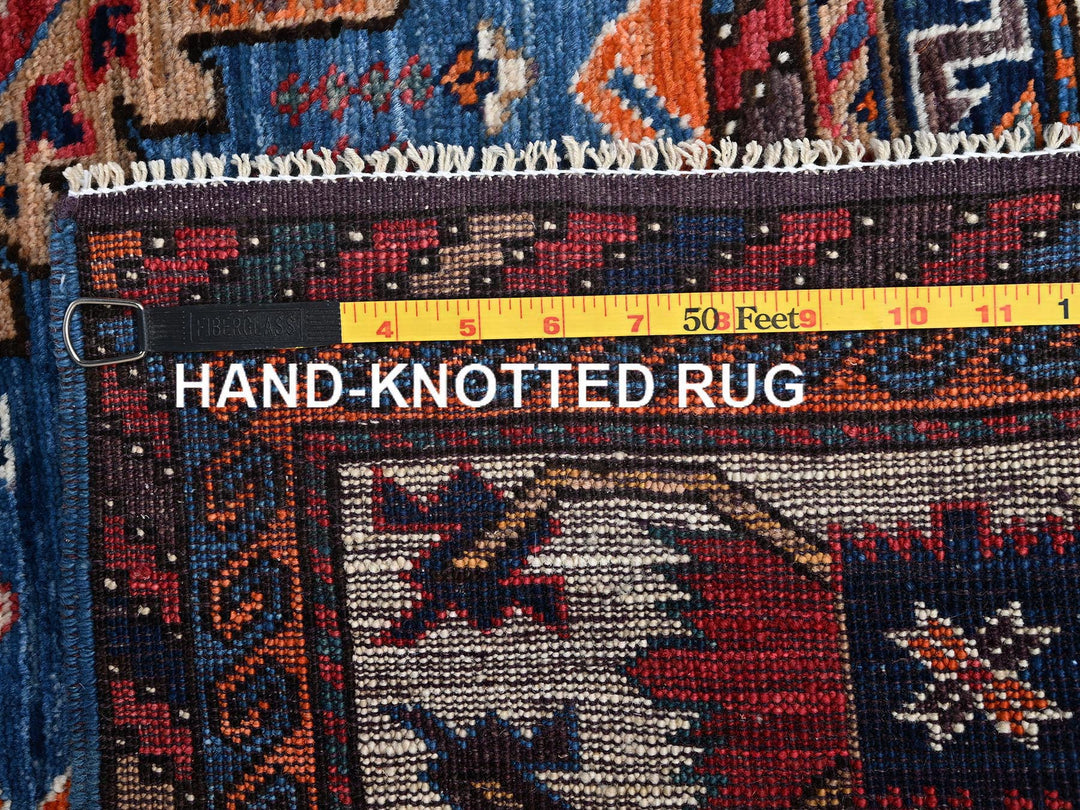 5'1" x 6'7" New Hand Knotted Blue Wool Rectangle Oriental Rug - MOA1022665