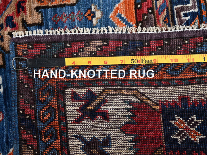 5'1" x 6'7" New Hand Knotted Blue Wool Rectangle Oriental Rug - MOA1022665