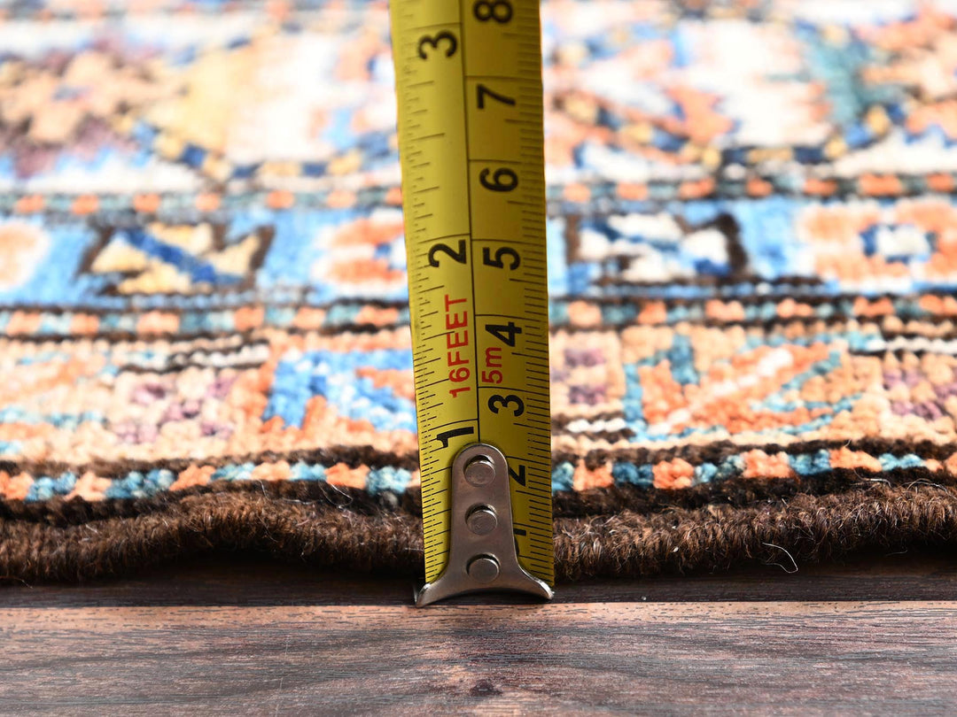 5'0" x 6'3" New Hand Knotted Orange Wool Rectangle Oriental Rug - MOA1022666