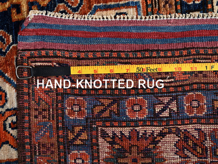 5'0" x 6'3" New Hand Knotted Orange Wool Rectangle Oriental Rug - MOA1022666