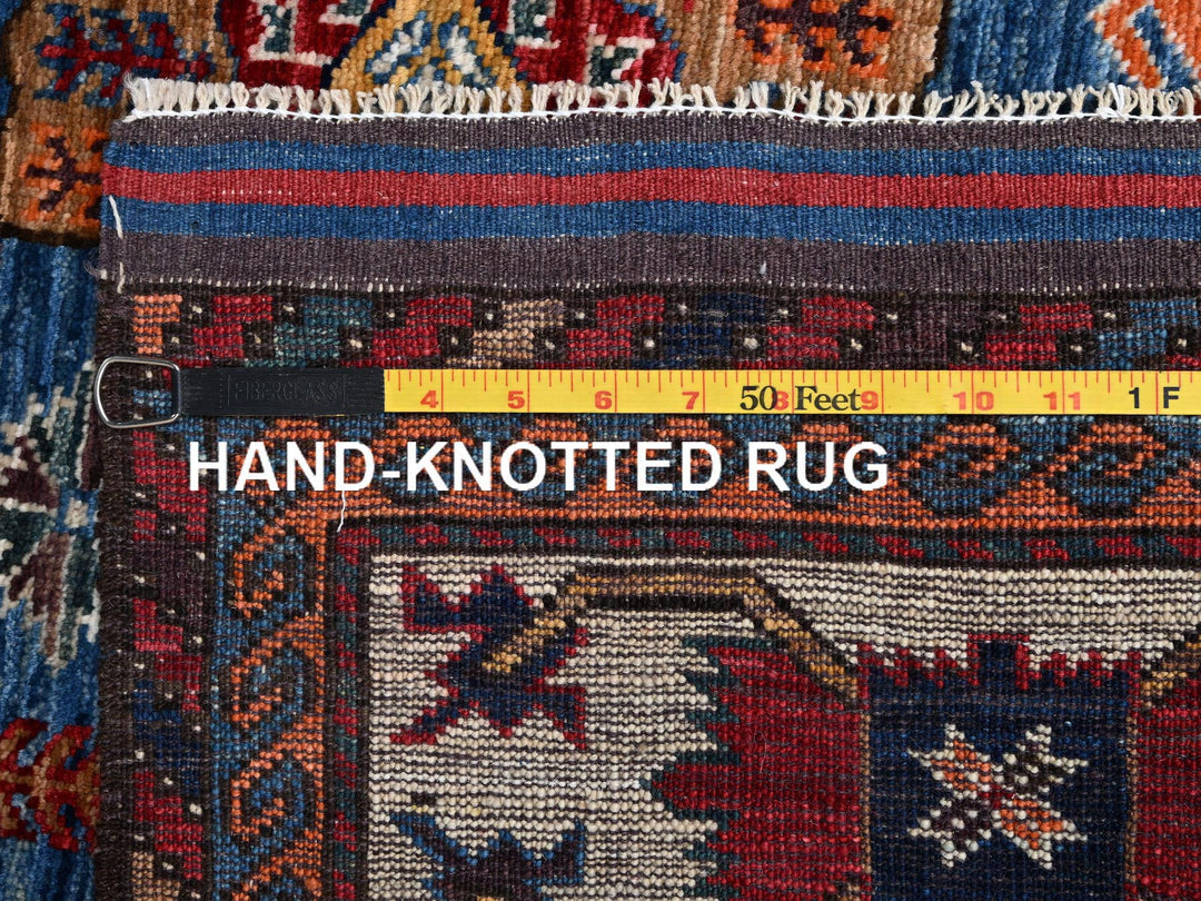 5'2" x 6'4" New Hand Knotted Blue Wool Rectangle Oriental Rug - MOA1022667