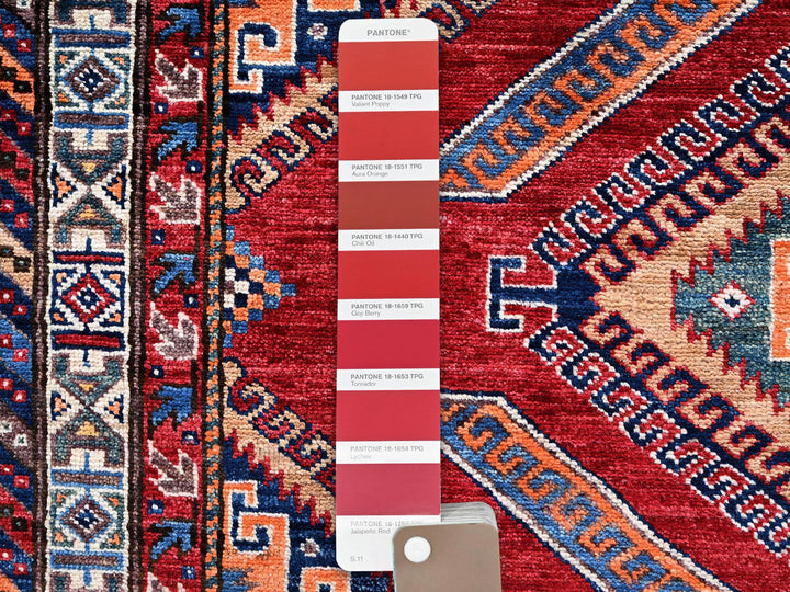 5'1" x 6'6" New Hand Knotted Red Wool Rectangle Oriental Rug - MOA1022668
