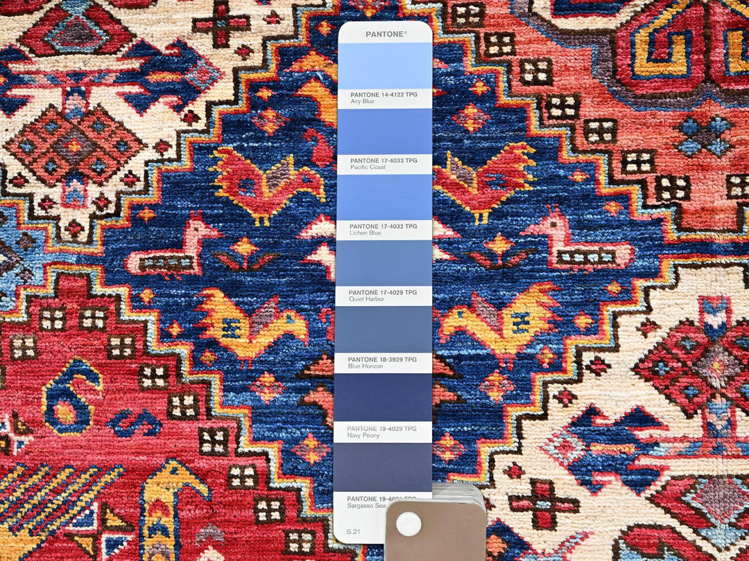 5'0" x 6'10" New Hand Knotted Multicolored Wool Rectangle Oriental Rug - MOA1022669