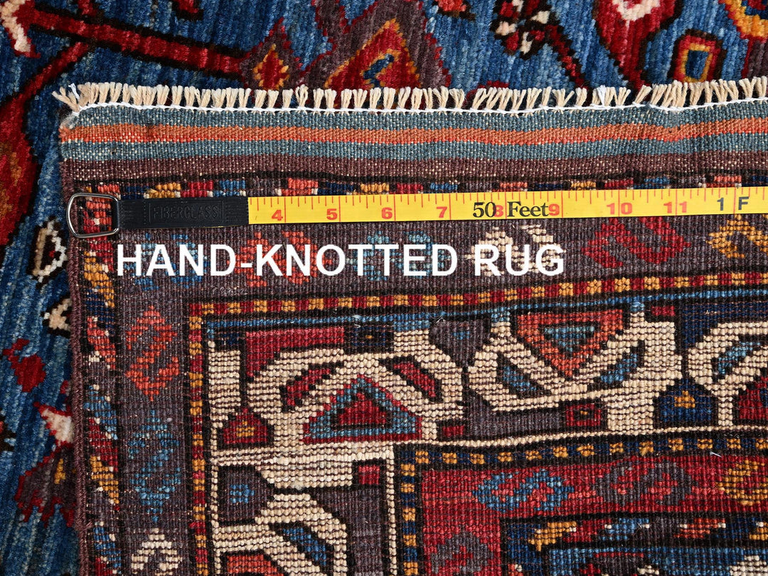 3'6" x 4'7" New Hand Knotted Blue Wool Rectangle Oriental Rug - MOA1022670