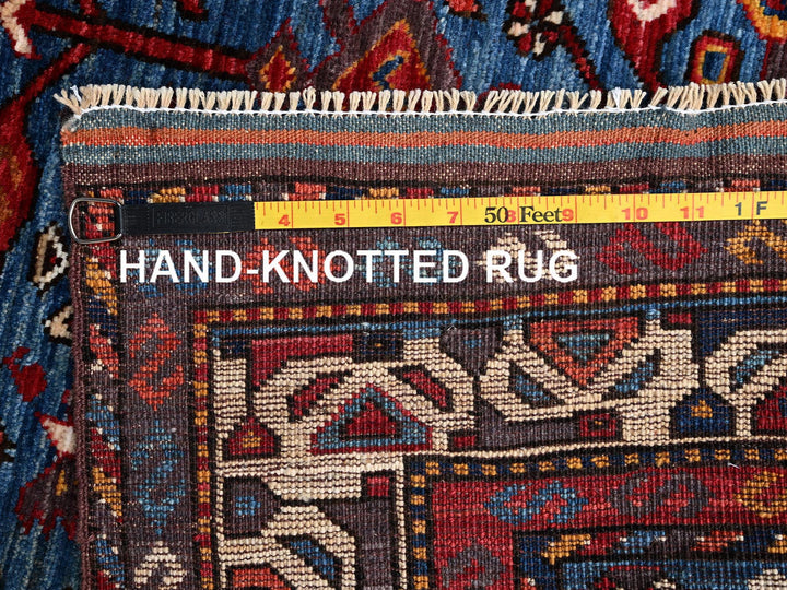 3'6" x 4'7" New Hand Knotted Blue Wool Rectangle Oriental Rug - MOA1022670