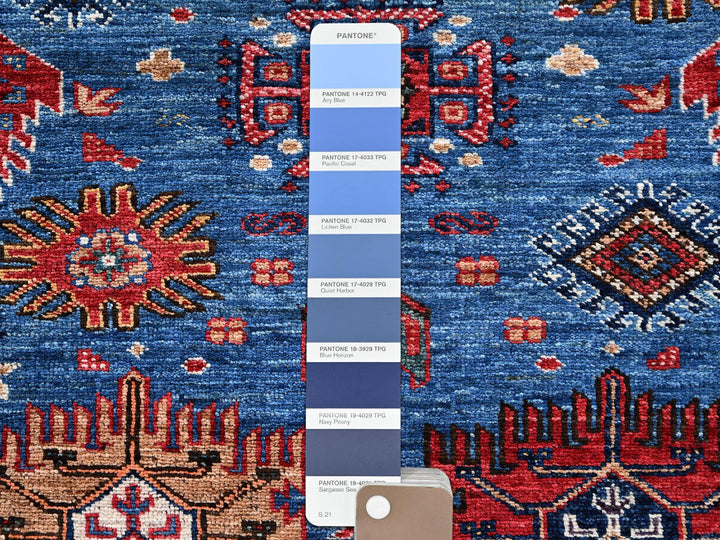 4'2" x 5'0" New Hand Knotted Blue Wool Rectangle Oriental Rug - MOA1022672