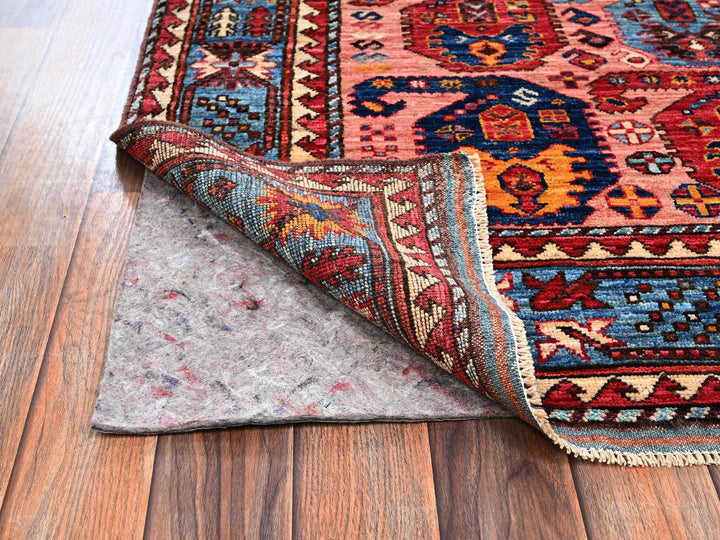 4'2" x 5'5" New Hand Knotted Pink Wool Rectangle Oriental Rug - MOA1022673