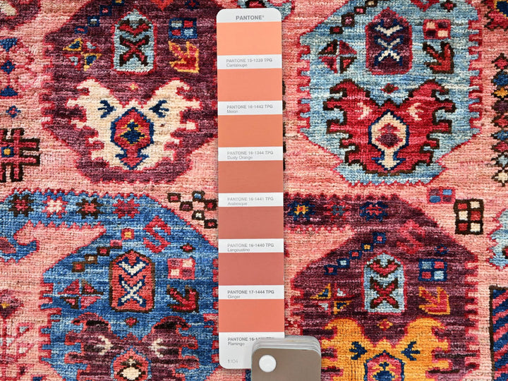 4'2" x 5'5" New Hand Knotted Pink Wool Rectangle Oriental Rug - MOA1022673