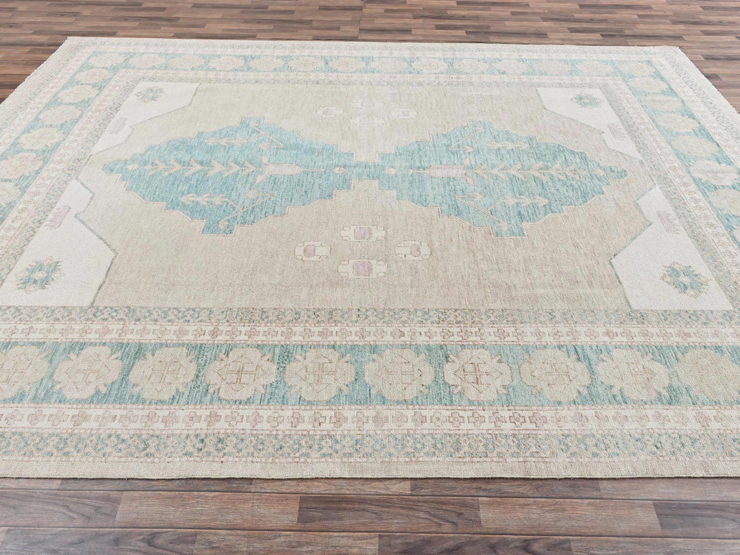 9'10" x 13'8" New Hand Knotted Brown Wool Rectangle Oriental Rug - MOA1022679