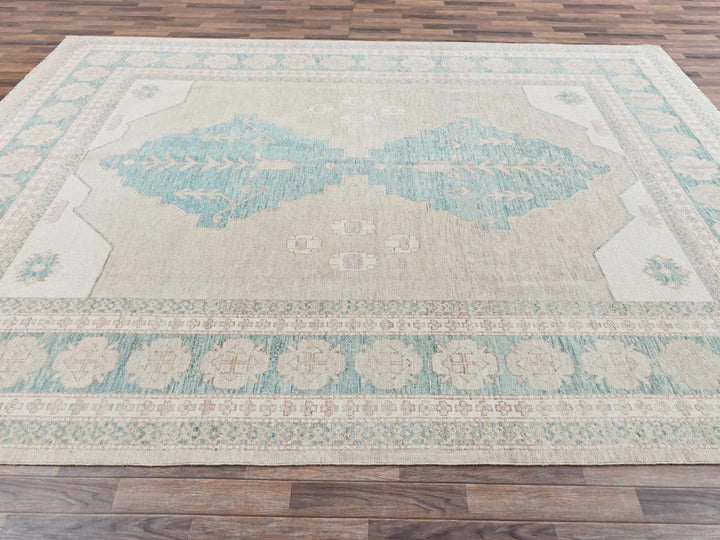 9'10" x 13'8" New Hand Knotted Brown Wool Rectangle Oriental Rug - MOA1022679