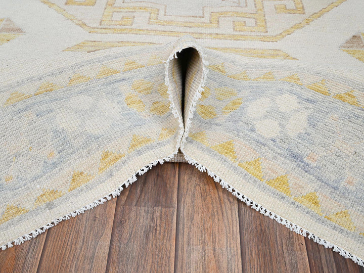 6'0" x 8'11" New Hand Knotted Ivory Wool Rectangle Oriental Rug - MOA1022682