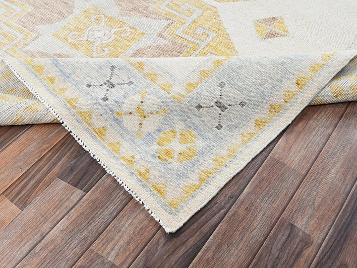 6'0" x 8'11" New Hand Knotted Ivory Wool Rectangle Oriental Rug - MOA1022682