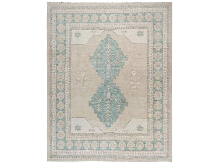 11'8" x 14'8" New Hand Knotted Brown Wool Rectangle Oriental Rug - MOA1022683