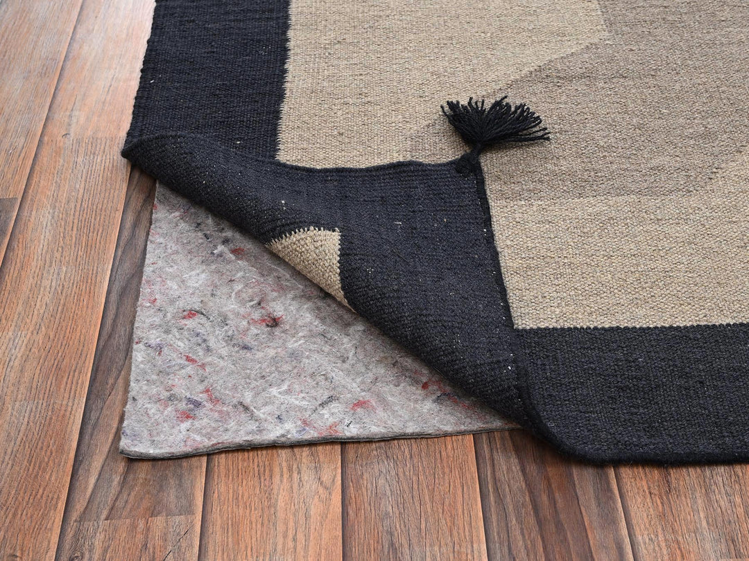 8'0" x 9'9" New Hand Woven Brown Wool Rectangle Oriental Rug - MOA1022684