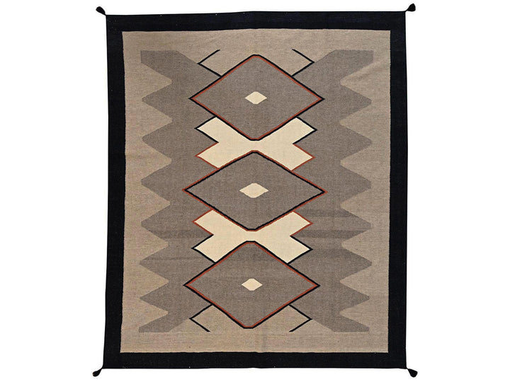 8'1" x 9'11" New Hand Woven Brown Wool Rectangle Oriental Rug - MOA1022686