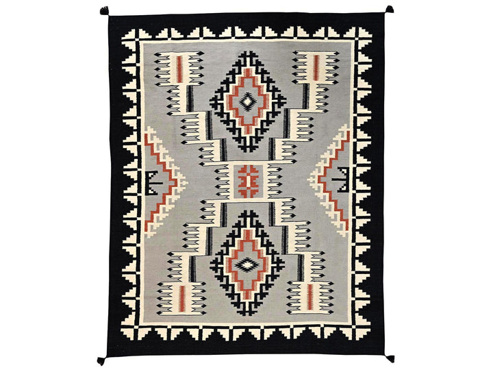 8'0" x 9'11" New Hand Woven Grey Wool Rectangle Oriental Rug - MOA1022691