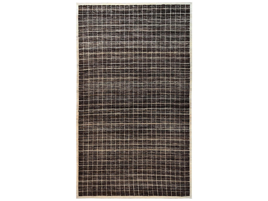 12'11" x 21'9" New Hand Knotted Brown Wool Rectangle Oriental Rug - MOA1022699