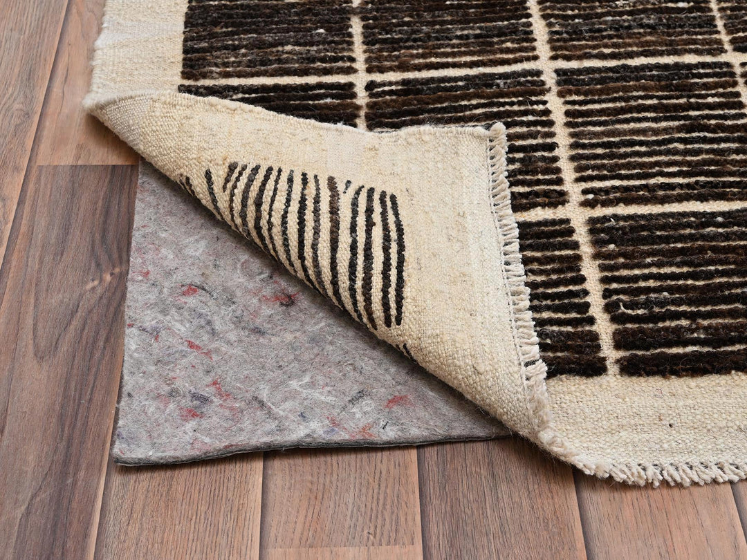 12'11" x 21'9" New Hand Knotted Brown Wool Rectangle Oriental Rug - MOA1022699