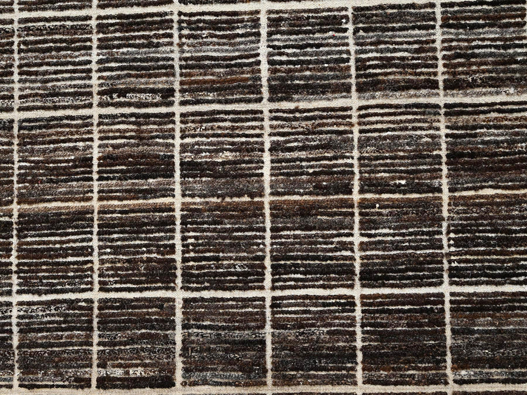 12'11" x 21'9" New Hand Knotted Brown Wool Rectangle Oriental Rug - MOA1022699