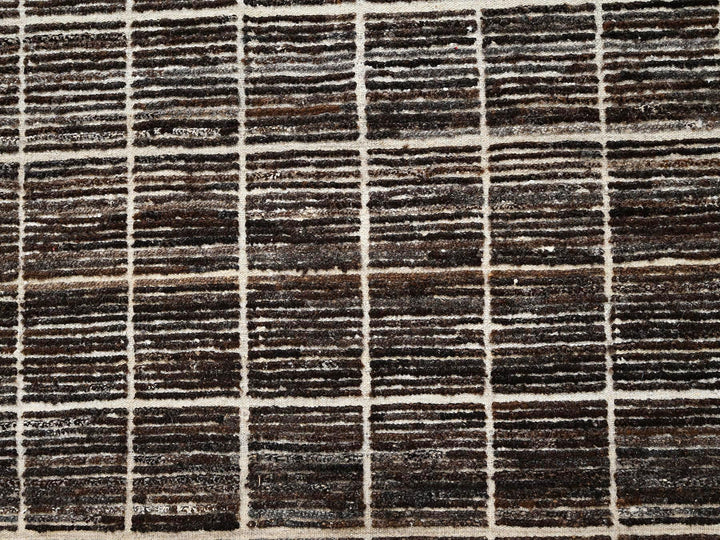 12'11" x 21'9" New Hand Knotted Brown Wool Rectangle Oriental Rug - MOA1022699