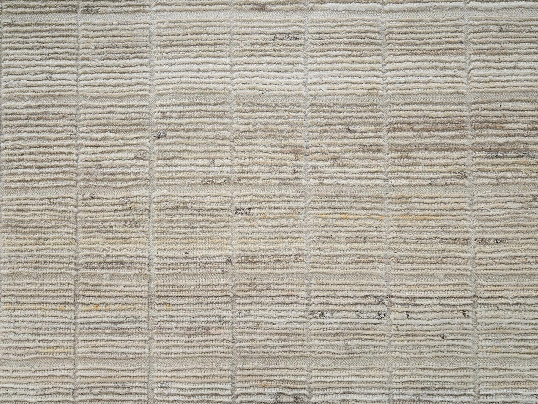 12'8" x 20'2" New Hand Knotted Ivory Wool Rectangle Oriental Rug - MOA1022700