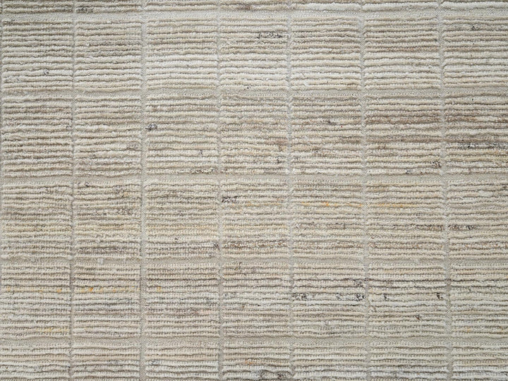 12'8" x 20'2" New Hand Knotted Ivory Wool Rectangle Oriental Rug - MOA1022700