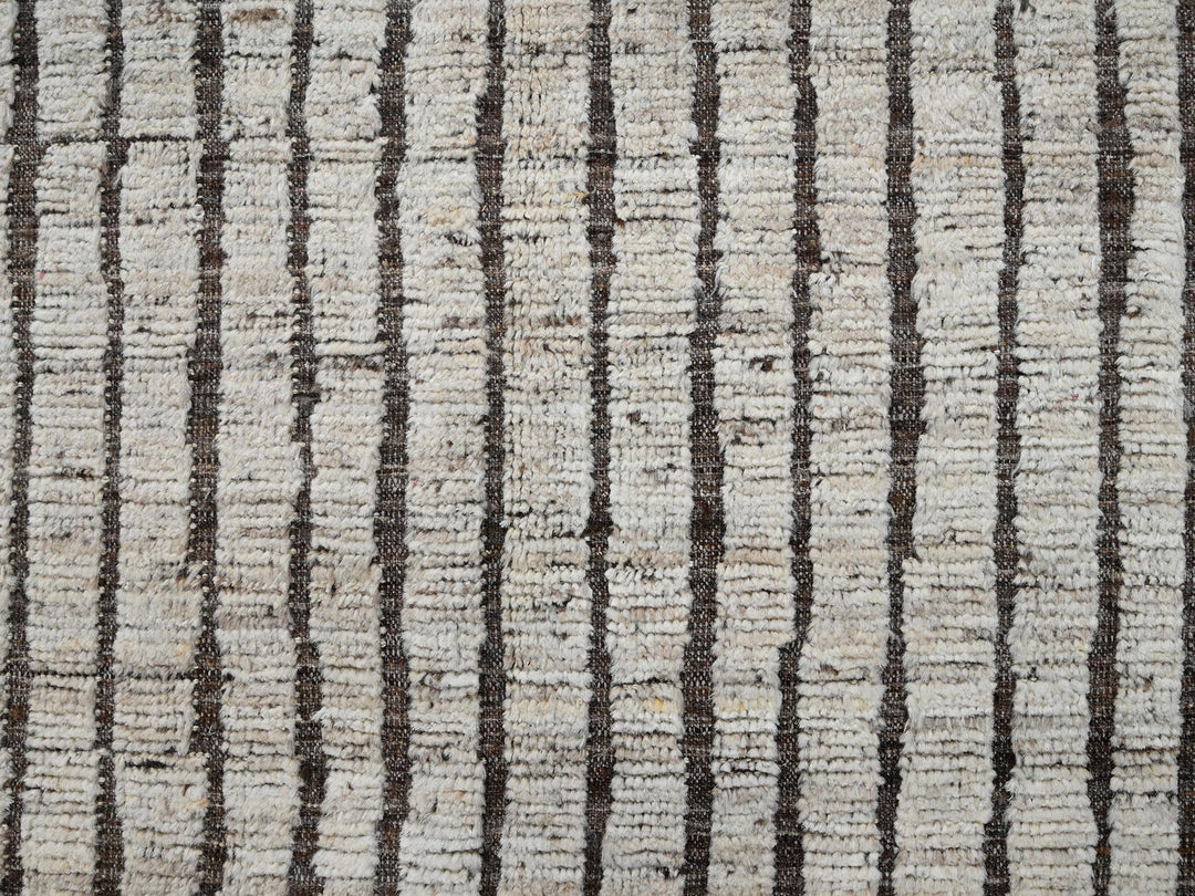 9'2" x 11'11" New Hand Knotted Ivory Wool Rectangle Oriental Rug - MOA1022701