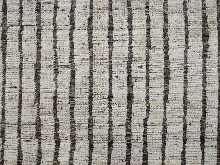 9'2" x 11'11" New Hand Knotted Ivory Wool Rectangle Oriental Rug - MOA1022701